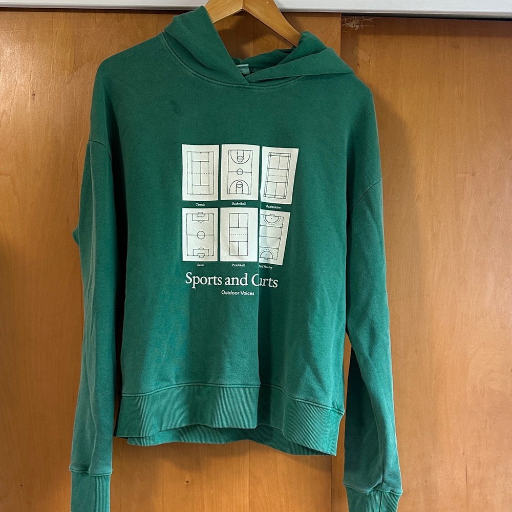 Outdoor Voices Forest Green Sports Graphic Hoodie
